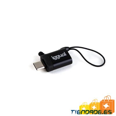 iggual Adaptador USB OTG tipo C a USB-A 3.1 negro