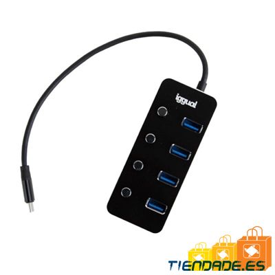 iggual Hub tipo C x 4 puertos USB 3.1 4BUTTONS