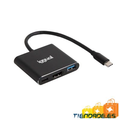 iggual Hub tipo C 3 en 1 HDMI USB3.0 PD100W