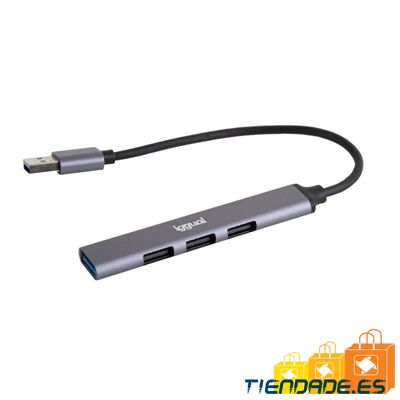 iggual Hub USB 3 puertos USB 2.0 + 1 USB 3.0 THIN