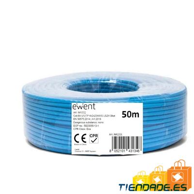 Ewent Bobina Cable Red CAT6A U/UTP,LSZH,50m