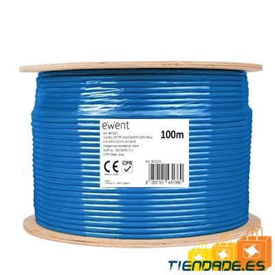 Ewent Bobina Cable Red CAT6A U/UTP,LSZH,100m