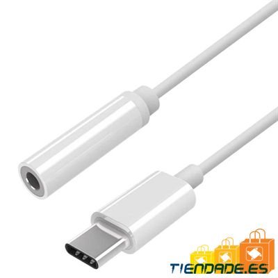 Aisens Conversor USB C-M Jack 3.5-H Blanco 15Cm