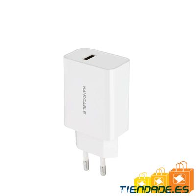 Nanocable Cargador 1 x USB 5V-2.1A Blanco