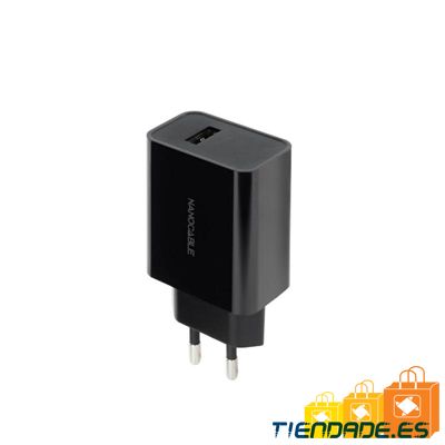 Nanocable Cargador 1 x USB 5V-2.1A Negro