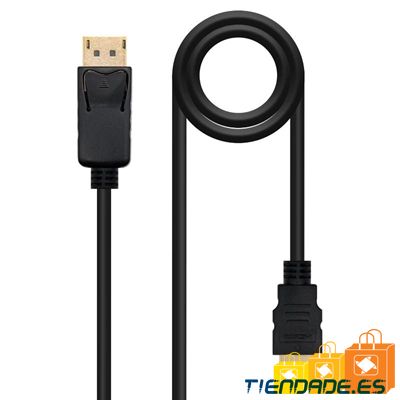 Nanocable Cable Conversor DP a HDMI Negro 10m