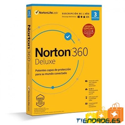 NORTON 360 Deluxe 25GB ES 1us 3 dispositivos 1A