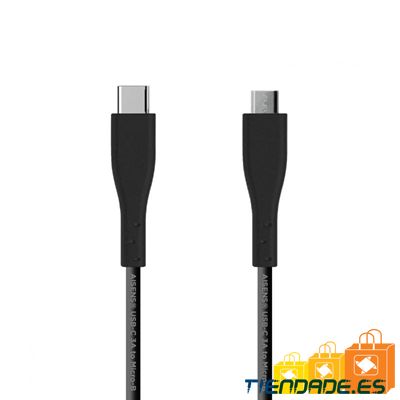 Aisens Cable USB 2.0 3A C/M-Micro B/M Negro 2.0M