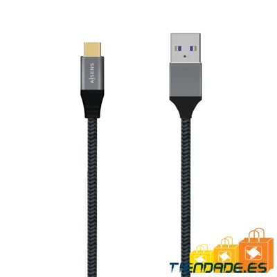 Aisens Cable USB 3.1 Gen2 Alu 3A CM-AM Gris 2.0M