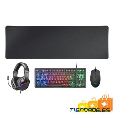 MARS GAMING Combo Gaming MCP-RGB3 4EN1 Negro