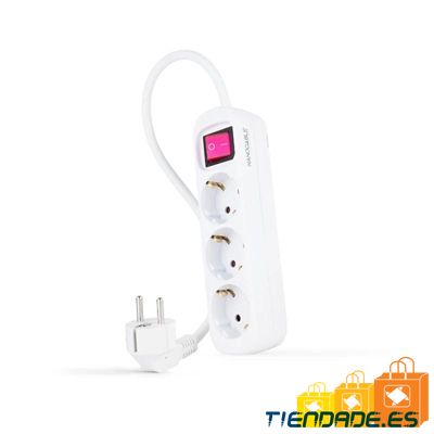 Nanocable Regleta 3 Tomas Interruptor Blanco