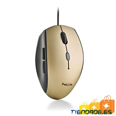 NGS WIRED ERGO SILENT MOUSE + USB TYPE C ADAP GOLD