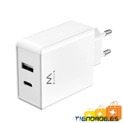 EWENT CARGADOR RPIDO USB-C Y USB-A / GAN / 45W