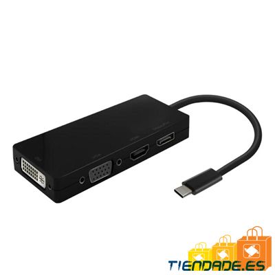 Aisens Conversor USB-C a DP/DVI/HDMI/VGA 15cm