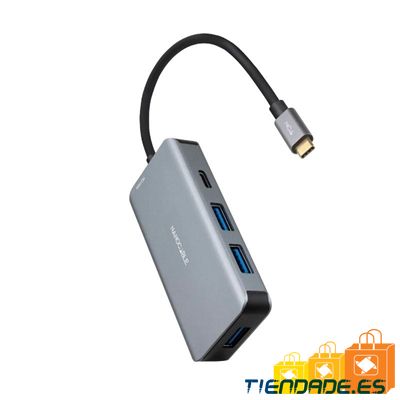 Nanocable Hub USB-C 3xUSB3.0+USB-C+USB-C PD 15cm