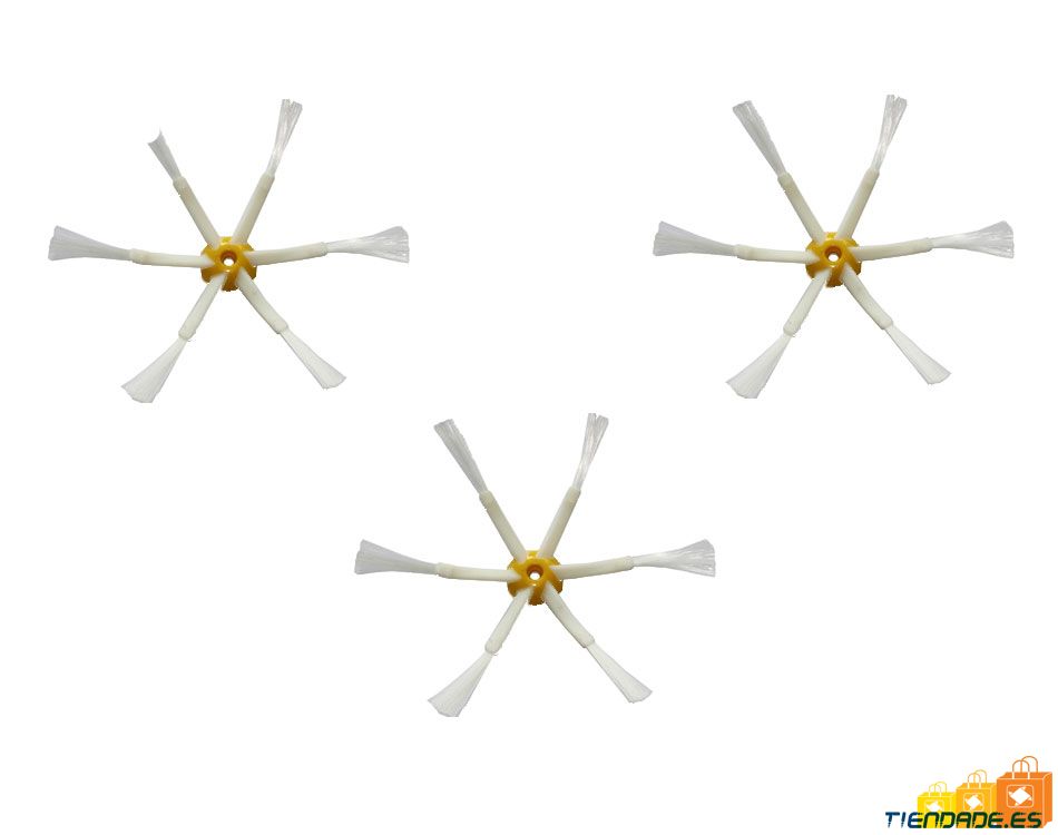 Pack 3 cepillos laterales de 6 aspas para Roomba serie 500, 600 y 700