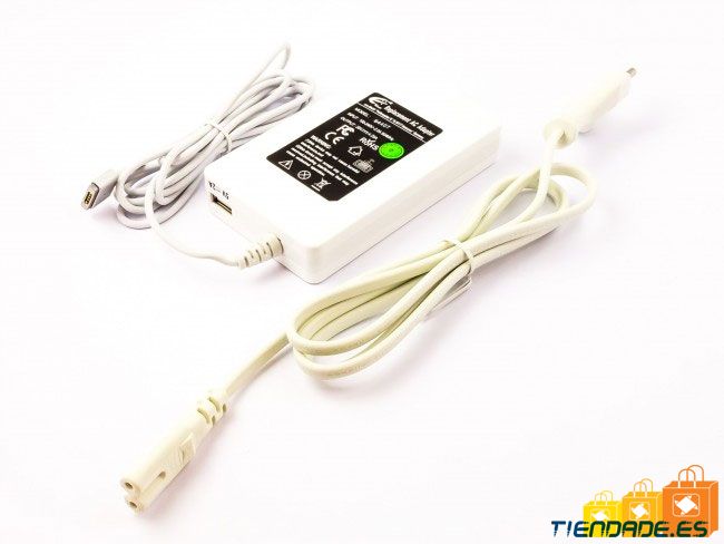 Cargador portatil, fuente de alimentacin para Apple 18.5V, 4.6A, 5 PIN, T-TYPE, MS2, 85W, blanco, 64407